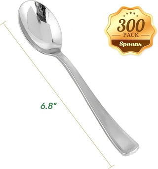 Silver Food - Grade Plastic Knives, Forks & Spoons - Catering & Parties - FOCUSLINE - JOLLYCHEF