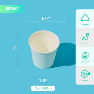 2oz White Bathroom Cups - Mouthwash & Party Use - JOLLY PARTY - JOLLYCHEF