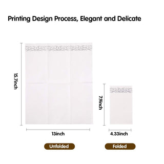 3 - Ply White and Sliver Pattern Paper Napkins - Weddings & Parties - Vplus - JOLLYCHEF