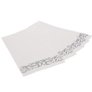 3 - Ply White and Sliver Pattern Paper Napkins - Weddings & Parties - Vplus - JOLLYCHEF