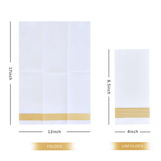 1 - Ply Gold Striped Pattern Paper Napkins - Guestrooms & Bathroom - LITOPAK - JOLLYCHEF