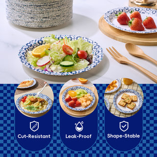 JOLLY CHEF 200 - Pack 8.5" Paper Plates: Leak & Cut Resistant for Any Gathering - JOLLYCHEF