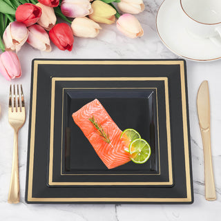 Black Gold Square Elegant Dinnerware Sets - Weddings & Parties - Jolly Chef - JOLLYCHEF