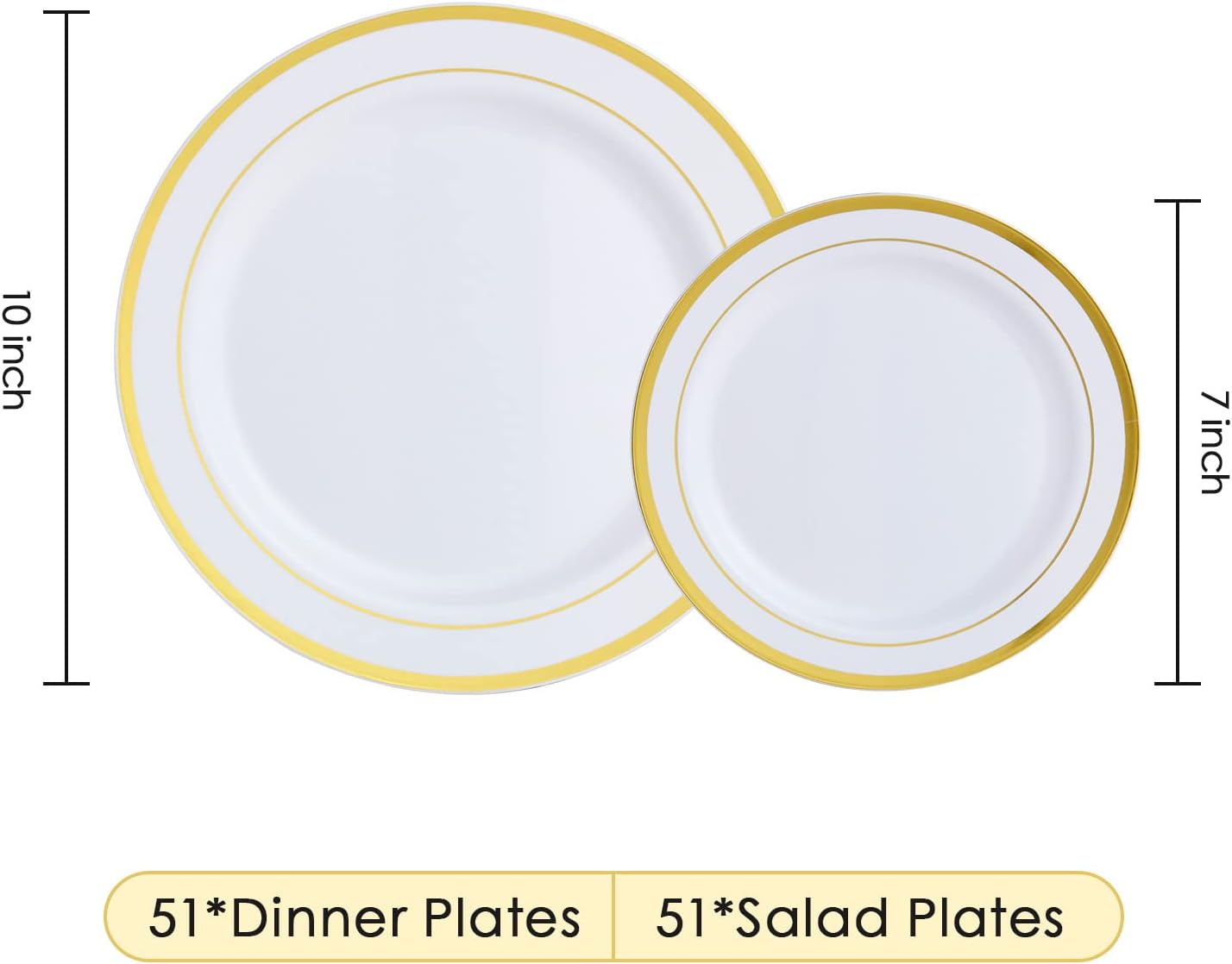 Gold Rim Plastic Plates(204sets)