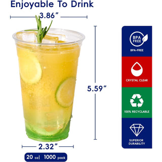 Gobelets en plastique en vrac | Verres en plastique pour cocktails, shooters de gelée | Sans BPA PET | Caisse de fournitures de restaurant