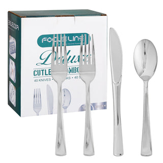 Shiny Silver Plastic Silverware - Weddings & Parties - FOCUSLINE - JOLLYCHEF