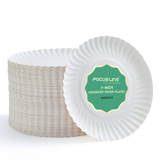 6in/ 7in White Paper Plates - Perfect for Picnics & Birthdays - FOCUSLINE - JOLLYCHEF