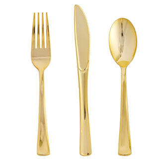 Gold Elegant Plastic Knives, Forks & Spoons - Catering & Wedding - FOCUSLINE - JOLLYCHEF