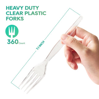 Clear Food - grade Plastic Cutlery - Party & Everyday Use - FOCUSLINE - JOLLYCHEF