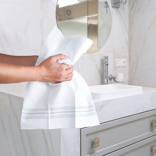 1 - Ply Blue Striped Pattern Disposable Hand Towels - Guestrooms & Restaurants – Vplus - JOLLYCHEF