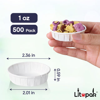 1oz White Round Medicine Cups - Pill Cups & Tasting Cups - LITOPAK - JOLLYCHEF
