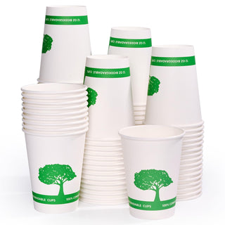 8oz/ 12oz/16oz Trees Pattern Compostable Cups with PLA Lined - Hot Drinking & Picnic - Vplus - JOLLYCHEF