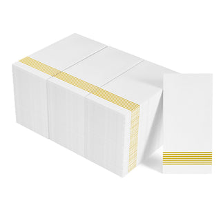 1 - Ply Gold Striped Pattern Paper Napkins - Guestrooms & Bathroom - LITOPAK - JOLLYCHEF