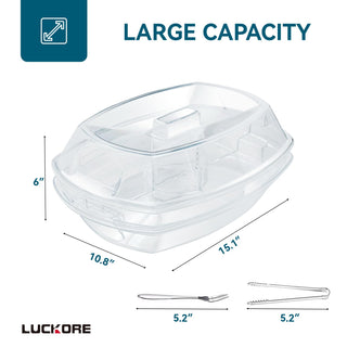 4 - Compartment Condiment Tray with Lid - Family Gatherings & Outdoor BBQs – Luckore - JOLLYCHEF