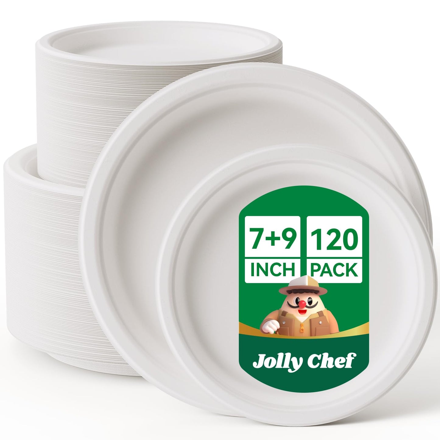 Compostable White&Natural Plates(240sets)