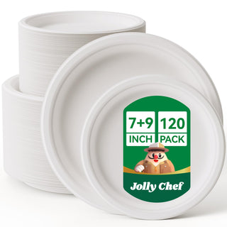 White Round Compostable Plate Set - Party & Wedding - Jolly Chef - JOLLYCHEF