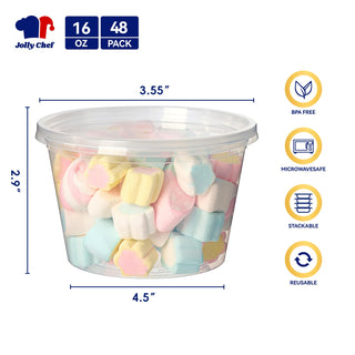 Plastic Round Meal Prep Containers with Lids - Meal Prep & Food Storage - Jolly Chef - JOLLYCHEF