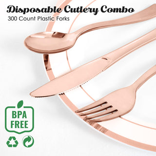 Rose Gold Plastic Knives, Forks & Spoons - Catering & Wedding - FOCUSLINE - JOLLYCHEF