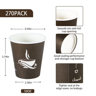Multiple Sizes Coffee Patterns Brown Paper Coffee Cups - Party & Coffee - LITOPAK - JOLLYCHEF