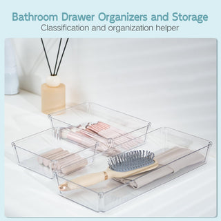 Clear Rectangular Stackable Plastic Drawer Organizer -   Kitchen & Bathroom Storage - JOLLYIN - JOLLYCHEF