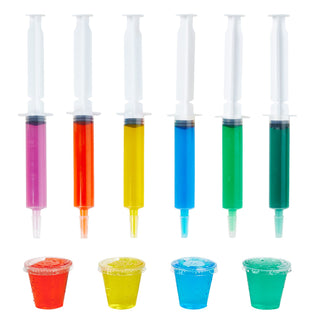 1.5oz/2oz Clear Jelly Shot Syringes with Lids & Small Plastic Cups - Halloween & Party - Vplus