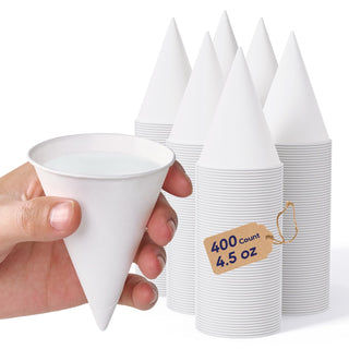 4.5 oz White Snow Cone Cups - Shaved Ice & Ice Cream - LITOPAK - JOLLYCHEF