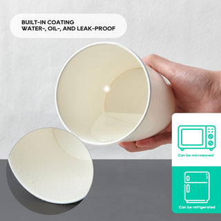White Microwavable Paper Soup Containers with Lids - Hot Soup & Storing Food - LITOPAK - JOLLYCHEF