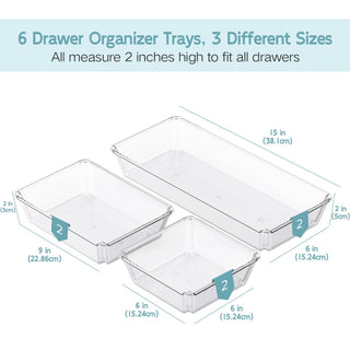 Clear Rectangular Stackable Plastic Drawer Organizer -   Kitchen & Bathroom Storage - JOLLYIN - JOLLYCHEF