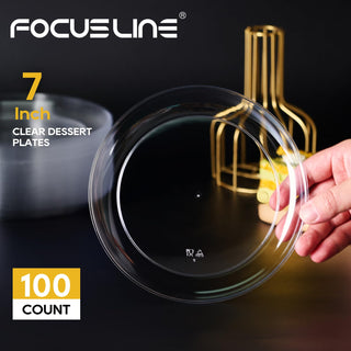 7in /10in Clear Plastic Plates - Wedding & Birthday Party - FOCUSLINE - JOLLYCHEF