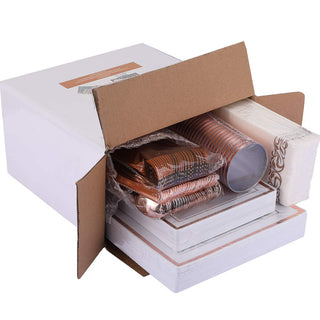 Rose Gold Rim Clear Fancy Disposable Dinnerware Sets - Halloween & Weddings - FOCUSLINE - JOLLYCHEF
