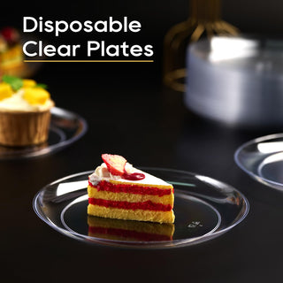 7in /10in Clear Plastic Plates - Wedding & Birthday Party - FOCUSLINE - JOLLYCHEF