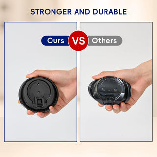 3.6in Black Plastic Lids for 10oz/ 12oz/ 16oz/ 20oz Paper Cups - Jolly Chef - JOLLYCHEF