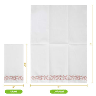 1 - Ply White and Rose Gold Pattern Linen - Feel Disposable Hand Towels - Weddings & Kitchens – FOCUSLINE - JOLLYCHEF
