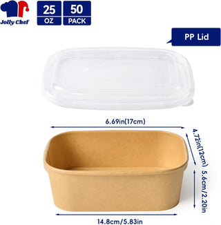 Bulk Food Containers with Lids | Paper Bowls for Salads, Pasta, Fries | BPA Free | Restaurant Supply
