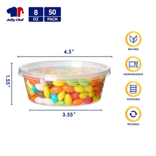 Plastic Round Meal Prep Containers with Lids - Meal Prep & Food Storage - Jolly Chef - JOLLYCHEF
