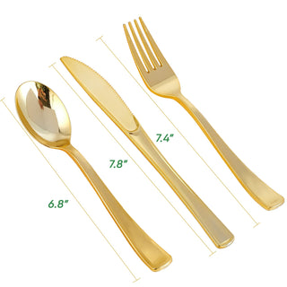 Gold Elegant Plastic Knives, Forks & Spoons - Catering & Wedding - FOCUSLINE - JOLLYCHEF
