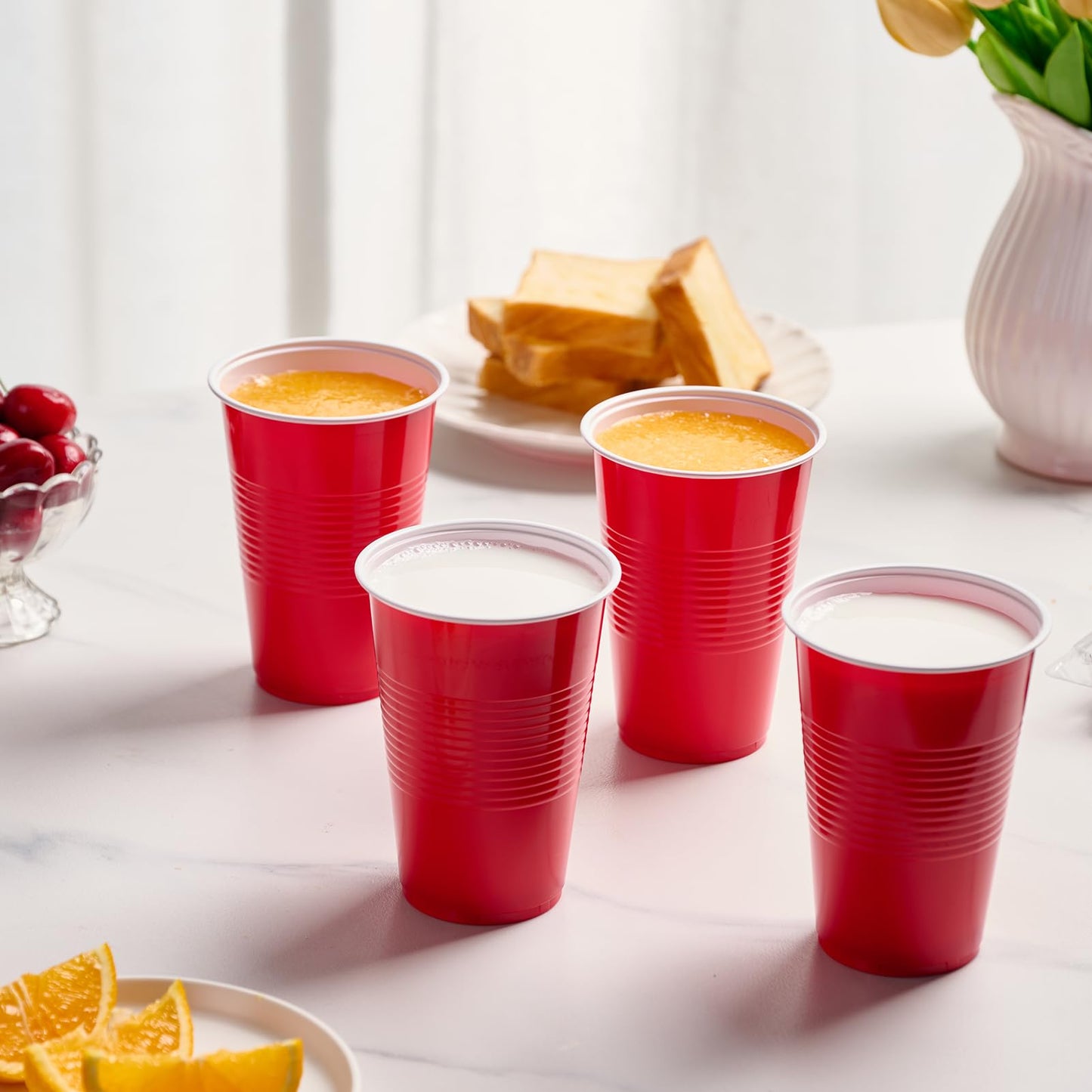 「Jolly Choice」Red Party Disposable Plastic Cups