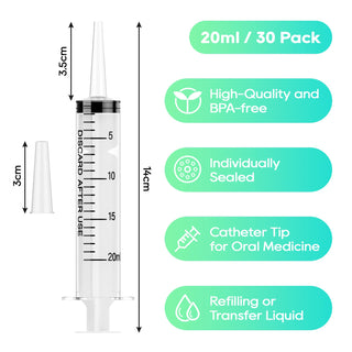 10ml/ 20ml Measuring Plastic Shot Syringes with Tip Cap - Feeding Pets & Scientific Labs - Jolly Party - JOLLYCHEF