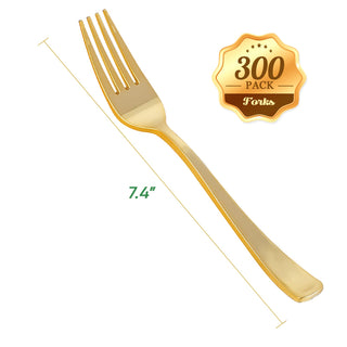 Gold Elegant Plastic Knives, Forks & Spoons - Catering & Wedding - FOCUSLINE - JOLLYCHEF