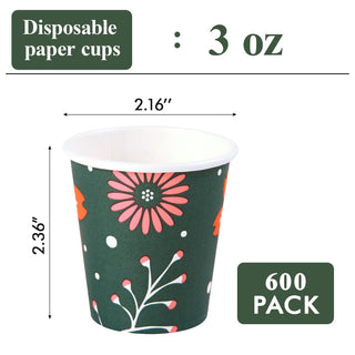 3oz Purple & Green Floral Pattern Paper Dessert Cups - Cupcake & Party - TV TOPVALUE - JOLLYCHEF