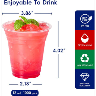 Gobelets en plastique en vrac | Verres en plastique pour cocktails, shooters de gelée | Sans BPA PET | Caisse de fournitures de restaurant