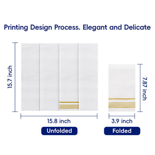 2 Ply Gold Striped Pattern Classic Paper Napkins - Party & Wedding - Jolly Chef - JOLLYCHEF