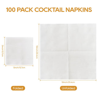 1 - Ply Solid White Premium Linen - Fee Cocktail Napkins - Weddings & Parties - FOCUSLINE - JOLLYCHEF