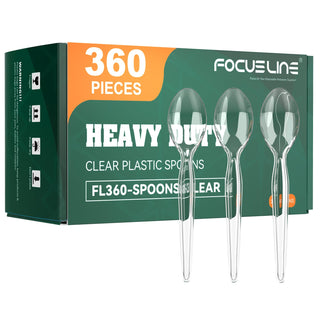 Clear Food - grade Plastic Cutlery - Party & Everyday Use - FOCUSLINE - JOLLYCHEF