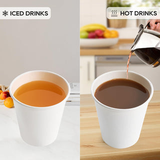Multiple Size White Paper Coffee Cups with Lids - Hot/Cold Beverage Drinking & Home - Jolly Party - JOLLYCHEF