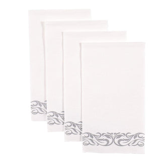 3 - Ply White and Sliver Pattern Paper Napkins - Weddings & Parties - Vplus - JOLLYCHEF