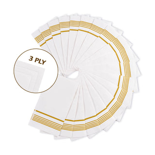 Jolly Chef 3 Ply Golden Stripe Classic Paper Napkins Detailed Showcase promoting 3 ply
