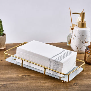 3 Ply Silver Striped Pattern Classic Paper Napkins - Party & Wedding - Jolly Chef - JOLLYCHEF