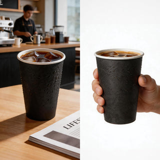 Wholesale Black Coffee Cups | Paper Cups for Coffee, Tea, Hot Chocolate | Food-Grade | Cafe Supply