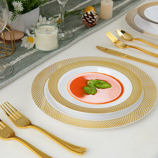 12oz White with Gold Rim Wide Rim Plastic Bowls - Party & Wedding - Jolly Chef - JOLLYCHEF